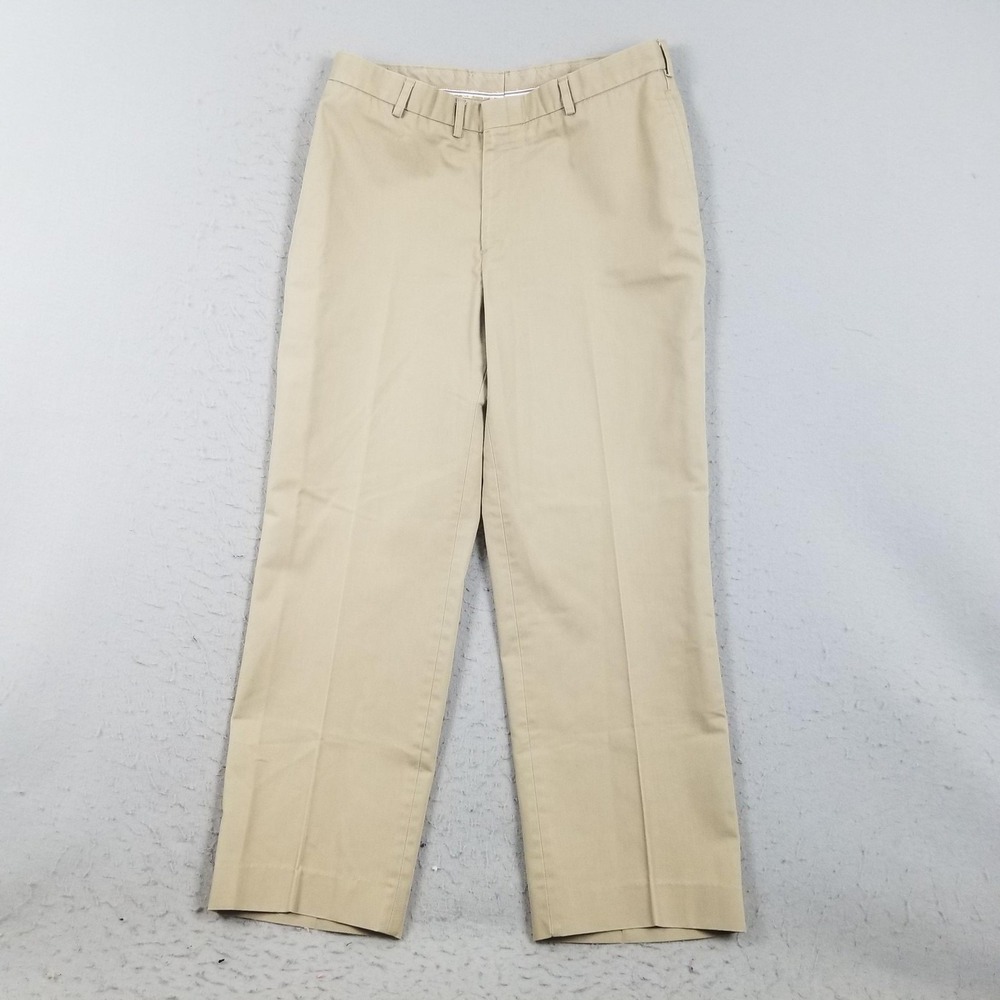 U.S. Navy Pants Mens 38x30 Beige Permanent No-Press Khakis USA Uniform Workwear